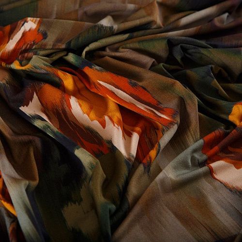 Трикотаж 056-16333 хаки принтованный