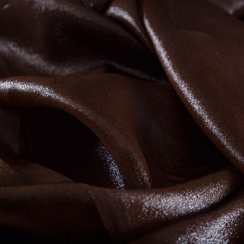 Шелк натуральный с люрексом 064-16228 корица однотонный