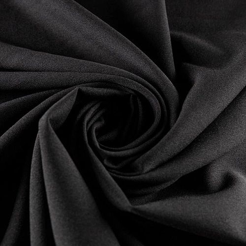 Крепдешин синтетический К28-983 черный однотонный