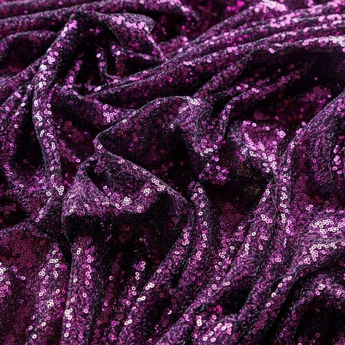 Пайетки на сетке 055-02831 пурпурный однотонный