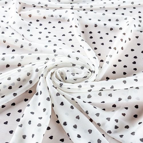 Креп-шифон 027-01434 белый принтованный