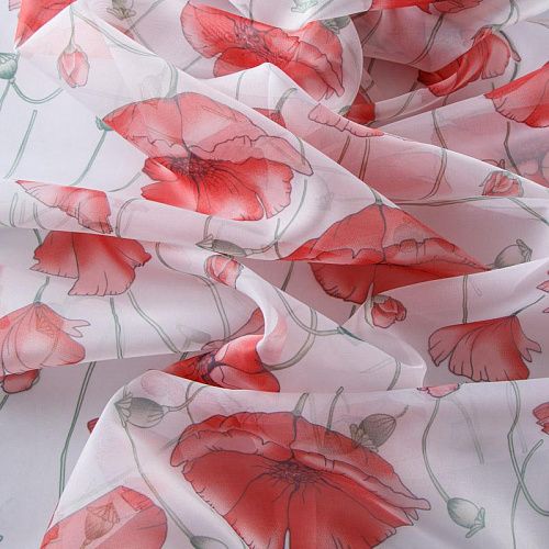 Тюль вуаль 03-01-13160 белый принтованный