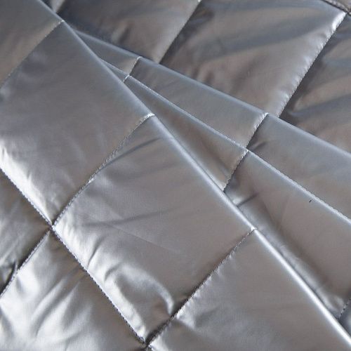 Ткань курточная стеганая 033-14422 серебристый однотонный