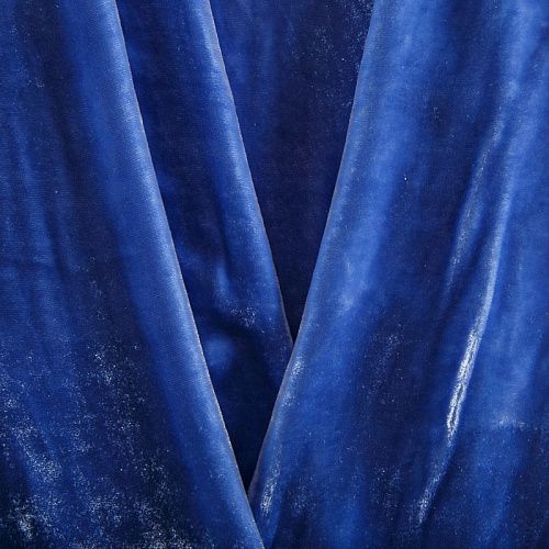 Бархат шелковый 002-17716 сине-голубой однотонный