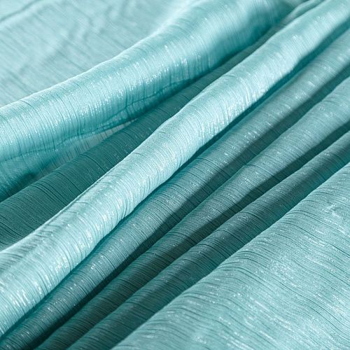 Шифон-жатка с люрексом 068-07212 пыльно-бирюзовый однотонный