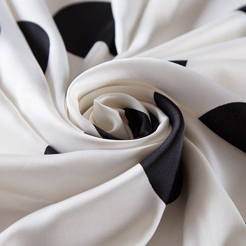 Шелк синтетический 065-13794 белый принтованный