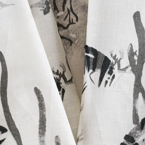 Лен натуральный 035-12099 молочный принтованный