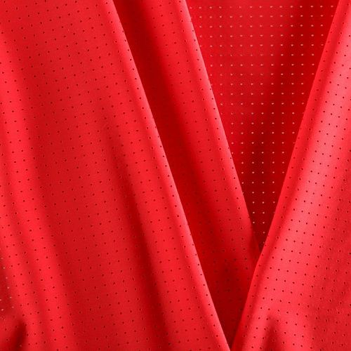 Лайкра с перфорацией 005-06293 красный однотонный