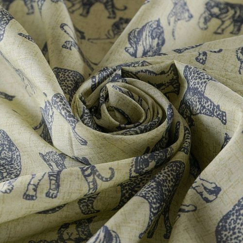 Шелк-батист 003-11939 оливковый принтованный
