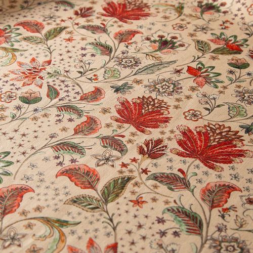 Лен-вискоза 035-20286 бежевый принтованный