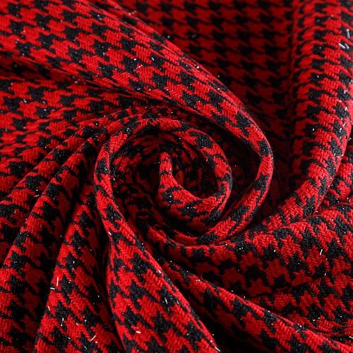 Твид 052-05411 черно-красный пье-де-пуль