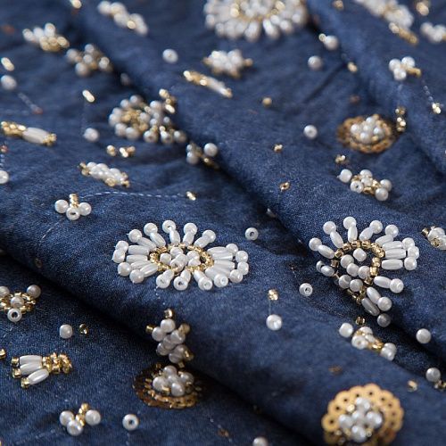 Джинс с вышивкой Dolce&Gabbana 015-19279 синий