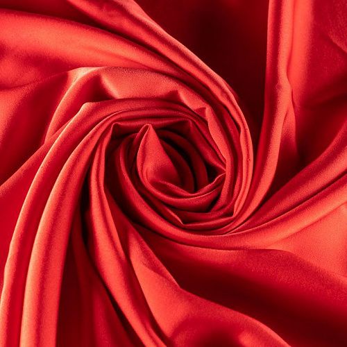 Шелк синтетический стрейч К151-92 красный однотонный