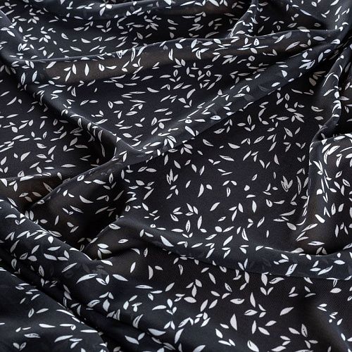 Креп-шифон 027-01445 черный принтованный