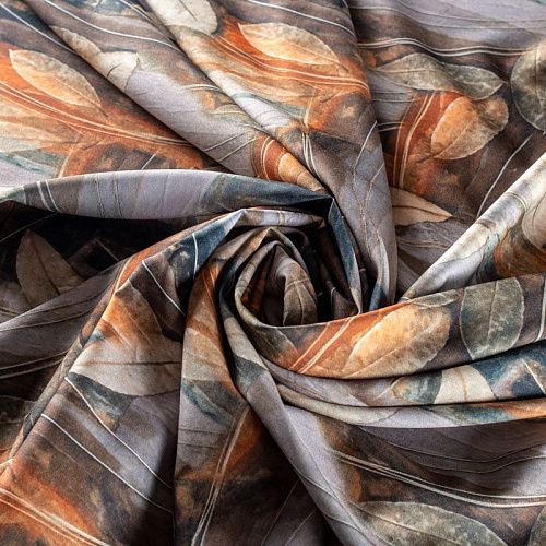 Вискоза "Лоренцо" 036-01522 коричневый принтованный