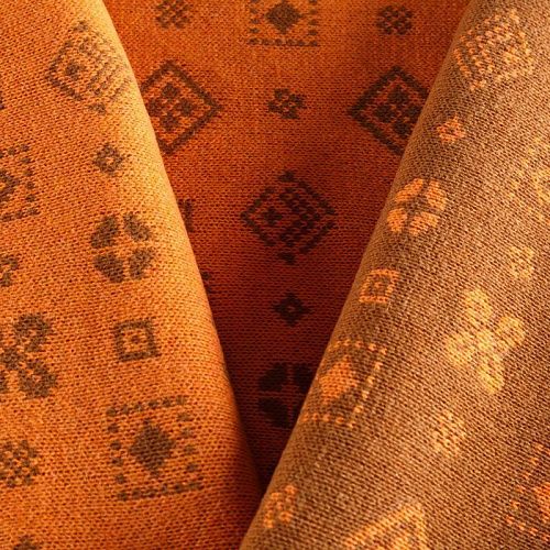 Трикотаж 2-х сторонний вязаный 056-05815 оранжево-коричневый