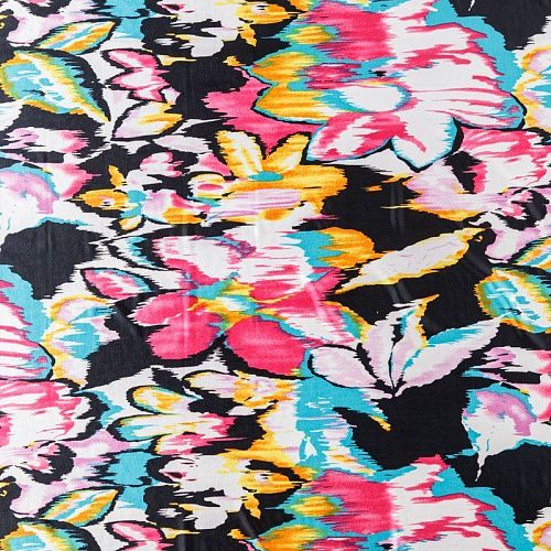 Трикотаж 056-03561 черный принтованный