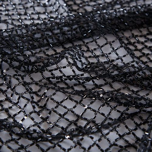 Сетка со стеклярусом 050-13575 черный