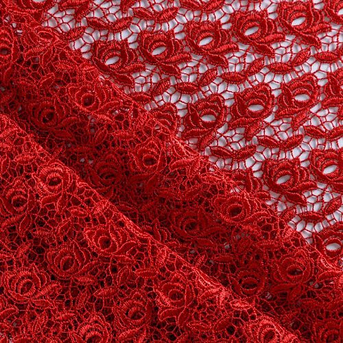 Гипюр-макраме 012-10417 темно-красный