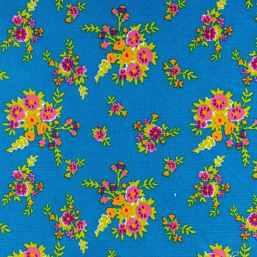 Вельвет К36-057 ярко-синий принтованный