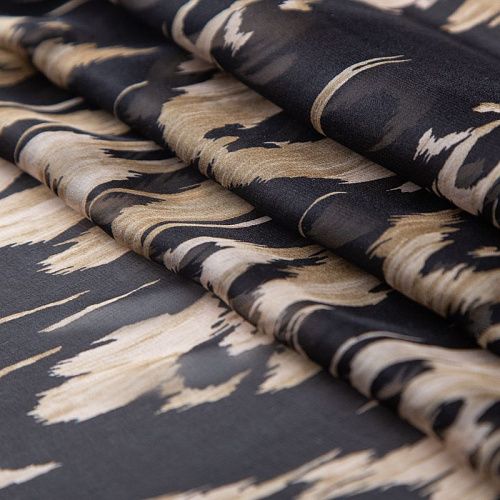 Шифон шелковый Blumarine 068-20073 черный принтованный