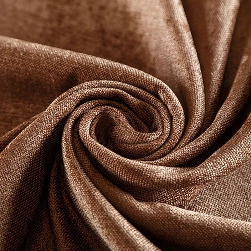Ткань портьерная шенилл h-300 см 21-02-04683 коричневый однотонный