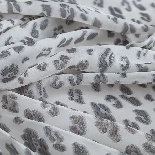 Шифон шелковый с люрексом 068-20197 белый/серебро