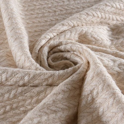 Трикотаж вязаный 056-11854 экрю однотонный