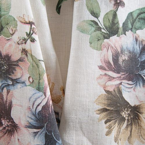 Лен натуральный 035-14443 молочный принтованный