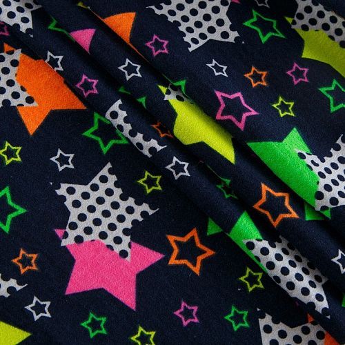 Трикотаж 056-14506 темно-синий принтованный