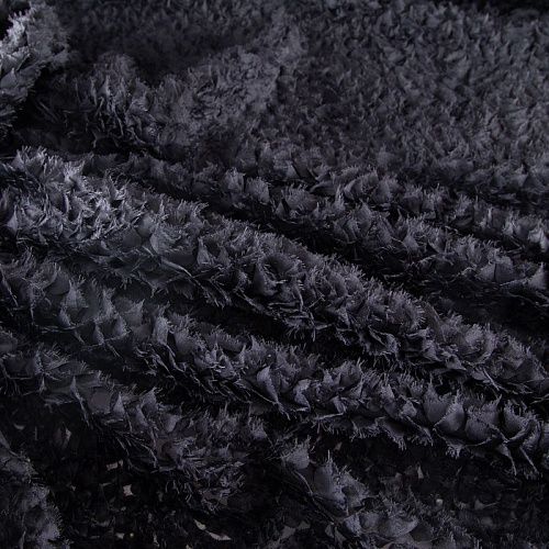 Сетка с объемной вышивкой 050-20040 черный