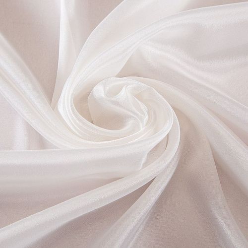 Перл шифон 068-19400 молочный однотонный