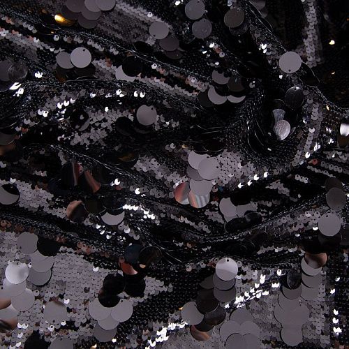 Пайетки конфетти на сетке 050-19874 черный