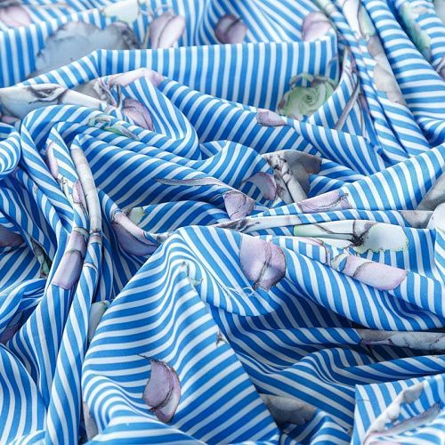 Вискоза "Лоренцо" 036-08200 голубой принтованный