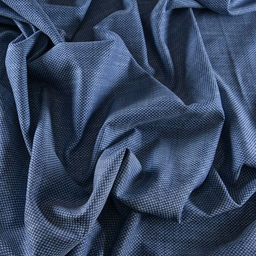 Ткань плательно-рубашечная 049-11927 синий жаккардовый