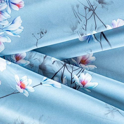 Вискоза "Лоренцо" 036-01530 серо-голубой принтованный