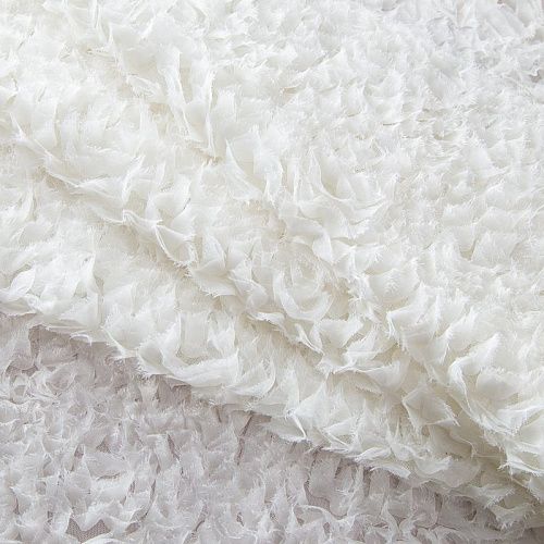 Сетка с объемной вышивкой 050-20041 молочный