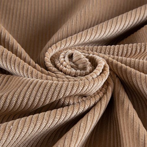 Вельвет стрейч 008-20017 бежевый однотонный