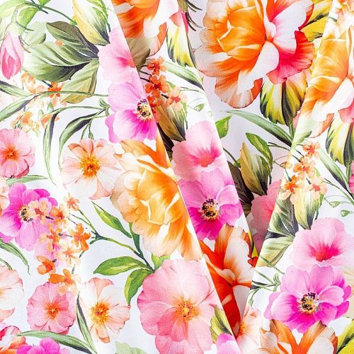 Лайкра 005-01243 белый принтованный