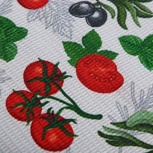 Полотно вафельное 007-15301 белый принтованный