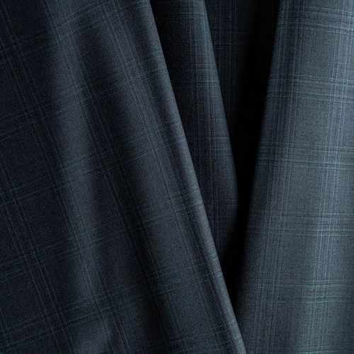 Ткань костюмная К32-057 серо-синий клетка