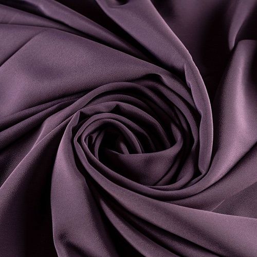 Крепдешин натуральный К36-201 баклажановый однотонный