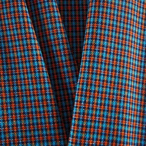 Ткань костюмная с люрексом 025-12135 лазурно-оранжевый