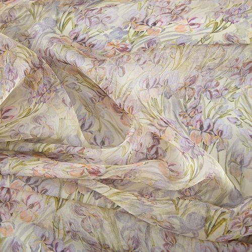 Шифон шелковый Blumarine 068-20072 фисташковый принтованный