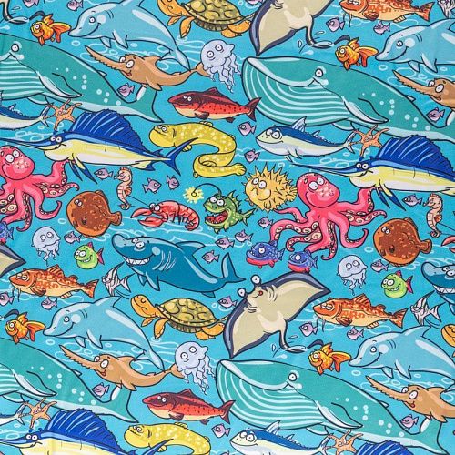 Лайкра К33-109 голубой принтованный