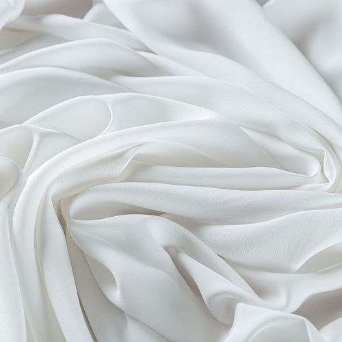 Крепдешин натуральный 028-06511 белый однотонный