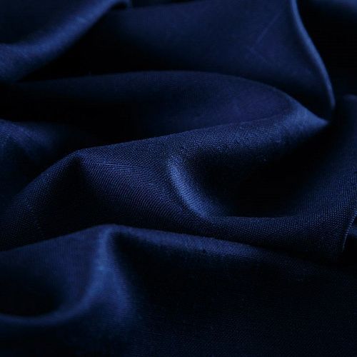 Лен-шелк 035-12550 темно-синий деним