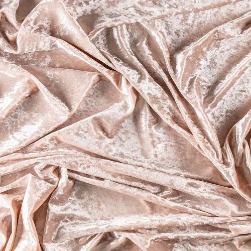 Бархат крэш К33-662 пудровый однотонный