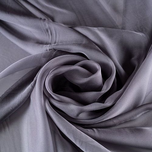 Шифон К33-896 серый однотонный