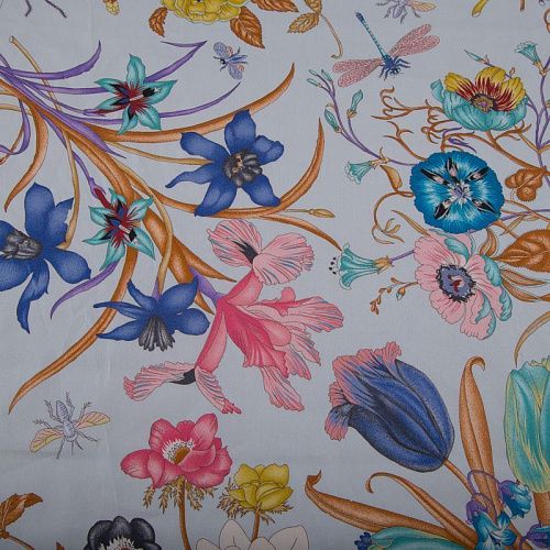 Хлопок Blumarine 063-19103 голубой принтованный